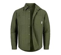 Indicode InHully Chaqueta de entretiempo para hombre con cuello de camisa, chaqueta ligera para el tiempo libre, chaqueta acolchada para hombres, militar, S