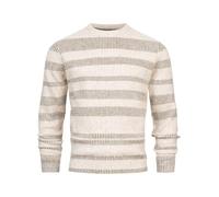 Indicode Jersey para hombre con cuello redondo a rayas y cuello redondo | suéter de punto para hombre, Mezcla cruda, L
