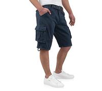 Indicode Kjeld - Pantalones cortos cargo para hombre con 6 bolsillos, incluyendo cinturón de tela de 100% algodón | Pantalón corto Bermuda, pantalones cortos de verano, pantalones cortos para hombre