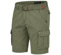 Indicode Kjeld - Pantalones cortos cargo para hombre con 6 bolsillos, incluye cinturón de tela de algodón 100%, bermudas de verano, pantalones cortos para hombre, pantalones cargo cortos de verano
