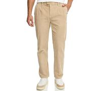 Indicode Pantalones INGustaf de cordón con elástico de algodón | Pantalones de caballero para hombre, Crema irlandesa., 32W / 32L