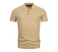 Indicode Polo INVorm para hombre de punto fino con dobladillo acanalado | Polo de algodón para hombre, Cornstalk, 3XL