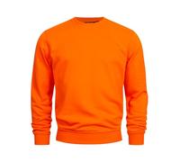Indicode Sudadera Holt para hombre de mezcla de algodón | Sudadera con puños RIPP para hombre, naranja, L