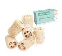 Indigenous Living Esponja natural para exfoliantes de baño, esponja de baño orgánica para ducha de spa, limpiador facial, espalda y cuerpo, ecológico (6 lufas naturales grandes)