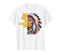 Indigenous Peoples' Day No One is Illegal on Stolen Land Camiseta gráfica económica, Hombre, Blanco, XL