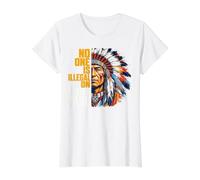 Indigenous Peoples' Day No One is Illegal on Stolen Land Camiseta gráfica económica, Mujer, Blanco, XL