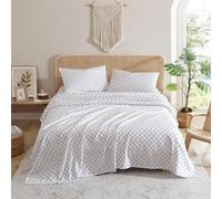 Indigo Ink - Juego de sábanas tamaño Queen, 4 Piezas con patrón de medallón Bohemio, Suave y Resistente a Las Arrugas (colección Panther, Gris Pardo)