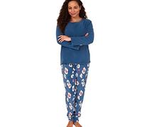 Indigo Sky Women's Gemma Cosy Fleece Cuffed Pyjama Juego de Pijama, Kira Animal Ocean Blue, 10-12 para Mujer