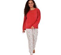 Indigo Sky Women's Gemma Cosy Fleece Cuffed Pyjama Juego de Pijama, Spice Red Splat Spot, 38-40 para Mujer