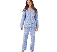 Indigo Sky Women's Luella 100% Brushed Cotton Wincyette Pyjama Juego de Pijama, Calcetines Azules, 16-18 para Mujer