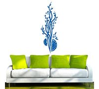 INDIGOS 4051095709329 Pared Adhesivo/Pared - D208 Precioso Flores Matorrales Flores Planta Tribal, Vinilo, Turquesa, 160 x 53 x 1 cm