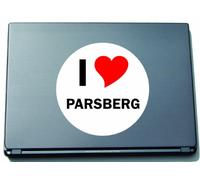 INDIGOS Amo la Etiqueta engomada Etiqueta engomada del Ordenador portátil Laptop Skin 297 mm con Nombre de la Ciudad PARSBERG