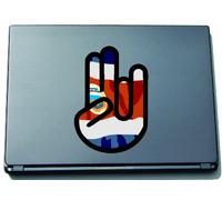 INDIGOS La Etiqueta engomada de la Mano del Ordenador portátil Shocker Etiqueta Piel del Ordenador portátil 297 x 205 mm Contorno Negro de la Bandera de Costa Rica Costa Rica