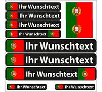 INDIGOS UG® - Adhesivo con Nombre - Bandera Lisa Portugal - 13 Pegatinas de Banderas - Pegatinas con Nombres y Texto Deseado - Bicicleta - Coche - Moto - Personalizadas