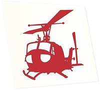 INDIGOS UG Adhesivo para Coche, diseño de JDM - Helicóptero UH 1H Iroquois - Rojo - 89x99 - para luna Trasera, Tuning