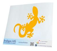 INDIGOS UG Adhesivo para Coche, diseño de JDM - Lagarto - Amarillo - 93x88 - para luna Trasera, Tuning