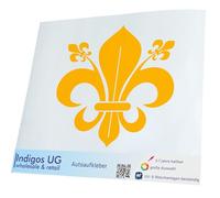 INDIGOS UG Adhesivos/Pegatinas para el Parachoques - JDM/Die Cut - französische Lilie - 120x110 mm Amarillo