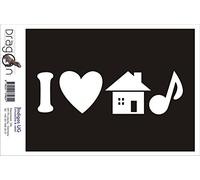INDIGOS UG Adhesivos/Pegatinas para el Parachoques - JDM/Die Cut - I Love House Music - 210X70 mm Blanco