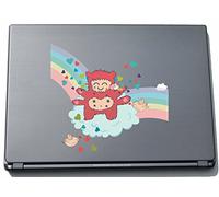 Indigos UG clm023-150 - Pegatina para Ordenador portátil, diseño Funny Little Monster Angel with Bird, 150 x 162 mm