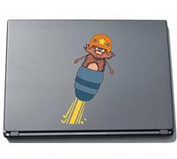 Indigos UG clm028-210 - Pegatina para Ordenador portátil, diseño Funny Little Monster Cat Wearing a Helm, 210 x 128 mm