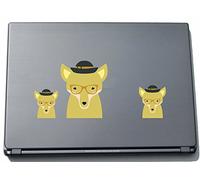 Indigos UG clm034-210 - Pegatina para Ordenador portátil, diseño Funny Little Monster Cute Dog, 210 mm