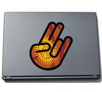 INDIGOS UG El Shocker Mano de Vinilo Skin para Ordenador portátil 297 x 205 mm Negro Esquema con Bandera de Kirguistán