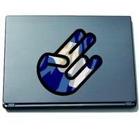 INDIGOS UG El Shocker Mano de Vinilo Skin para Ordenador portátil 297 x 205 mm Negro Esquema con Bandera URSS