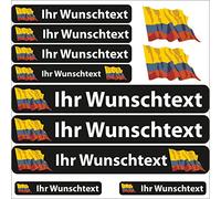 INDIGOS UG Etiqueta Adhesiva con el Nombre - Bandera ondeando - Colombia - 13 Pegatinas de Banderas - Pegatinas con Nombres y Texto Deseado - Bicicleta - Coche - Moto - Personalizadas
