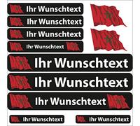 INDIGOS UG Etiqueta Adhesiva con el Nombre - Bandera ondeando - Marruecos - 13 Pegatinas de Banderas - Pegatinas con Nombres y Texto Deseado - Bicicleta - Coche - Moto - Personalizadas