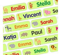 INDIGOS UG® Etiquetas engomadas del nombre Spezial - 35-105 piezas - 35x10mm - África - verde claro - Etiquetas para ropa - niños, escuela y jardín de infantes - bolígrafos, estuches de lápices