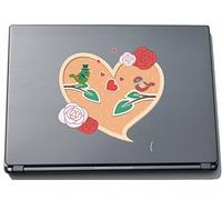 Indigos UG lovely017-150 - Pegatina para Ordenador portátil, diseño Sweet Heart Bird with a Leaf, 150 x 153 mm