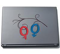 Indigos UG lovely061-150 - Pegatina para Ordenador portátil, diseño Sweet Heart Male and Female Symbols, 150 x 202 mm