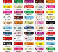 INDIGOS UG® Parche termoadhesivo - para planchar la ropa amarillo Textil - 5x1,5 cm - 60 piezas para niños, escuela y jardín de infantes