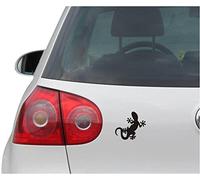 INDIGOS UG Pegatina Coche - Sticker - Auto - JDM - Die Cut - Gecko Lizards Blanco Decal Car Laptop Window Vinyl Blanco Sticker - Negro - 93mm x88mm