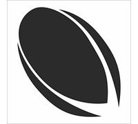 INDIGOS UG Pegatina Coche - Sticker - Auto - JDM - Die Cut - Rugby Ball Decal Window Laptop Vinyl Sticker - Negro - 88mmx88mm