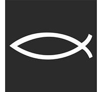 INDIGOS UG Pegatina Coche - Sticker - Auto - JDM - Die Cut - Small Jesus Fish Decal Car Window Laptop Sticker - Blanco - 149mmx48mm