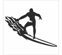 INDIGOS UG Pegatina Coche - Sticker - Auto - JDM - Die Cut - Surfer Surfing Surf Decal Car Window Laptop Sticker - Negro - 119mmx88mm