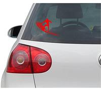 INDIGOS UG Pegatina Coche - Sticker - Auto - JDM - Die Cut - Surfer Surfing Surf Decal Car Window Laptop Sticker - Rojo - 119mmx88mm