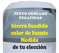 INDIGOS UG - Pegatina para coche con texto deseado para la luna trasera - Adhesivo para coche de hasta 160 cm - Pegatina para interior y exterior resistente a la intemperie, personalizable con nombre