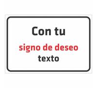 INDIGOS UG - Personalizar carteles - Cartel de aluminio compuesto - 5 medidas con texto o nombre - para garaje, aparcamiento, escuela, empresa, hotel, garaje