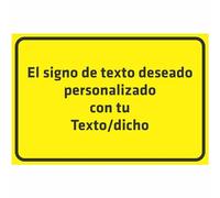 INDIGOS UG - Placas personalizadas con texto deseado - Placa personalizada amarilla - Placa de compuesto de aluminio en 8 tamaños - con texto y fuente - para garaje, estacionamiento, empresa, escuela