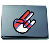 INDIGOS UG The Shocker Hand - Adhesivo para Ordenador portátil, 210 x 144 mm, Contorno Negro con Bandera, Islas Faroe Islands Feroe