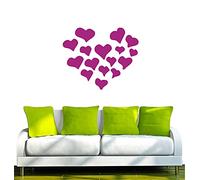 INDIGOS UG Vinilo Decorativo para Pared púrpura w047 Luv 80x65 cm corazón, Violeta, 80x8x65 cm