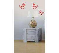 INDIGOS W400 Pared Adhesivo Mariposas 9 x 9, 7 x 7, 8 x 8 cm Pared Decorativo para Pared Pantalla 3 Unidades, Rojo, 9x9, 7x7, 8x8 cm