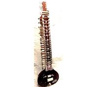 Indio hecho a mano ~ eléctrico Shri Sitar Ravi Shankar estilo funda Tun madera libre cuerdas y púas + bolsa