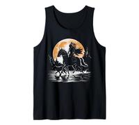 Indio Nativo con Perro Luna Llena Cultura nativa Americana Camiseta sin Mangas