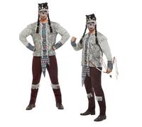 Indio Nativo Dark Spirit Zulu Guerrero Hombre Disfraz Halloween