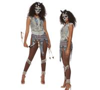 Indio Nativo Dark Spirit Zulu Warrior Mujer Disfraz Halloween