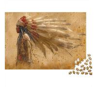 Indio Puzle De 1000 Piezas Regalos Adultos Indios nativos Americanos Impossible Rompecabezas De Primera Calidad Y Rompecabezas Fantasy Puzzle Arte Decoración del Hogar 1000pcs (75x50cm)