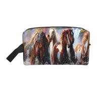 Indios Nativos Americanos Caballos, Bolsa de Maquillaje Bolsa de cosméticos Bolsa de artículos de tocador de Viaje portátil Organizador de Bolsa de Maquillaje